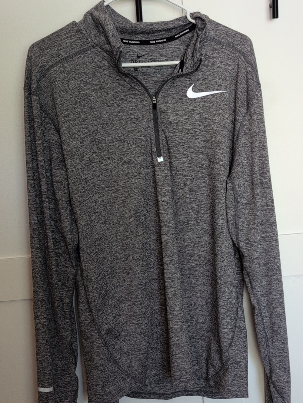 Nike Grey Heather Dri-FIT Half-Zip Performance Top